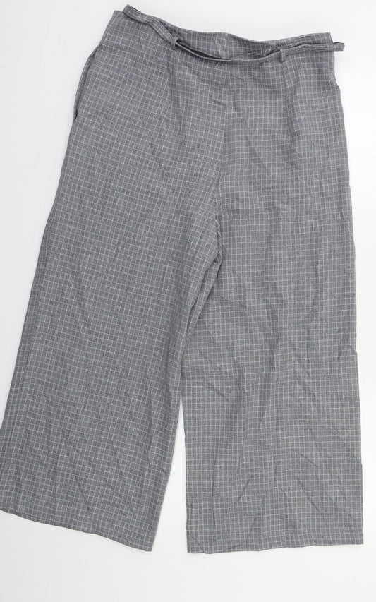 TU Womens Grey Check Dress Pants Trousers Size 12 L23 in