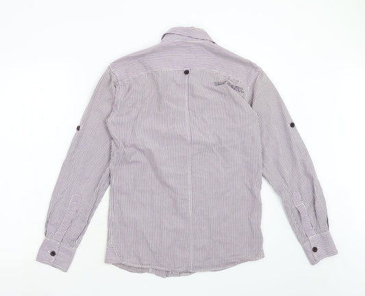 American Eagle Mens Purple Striped   Button-Up Size S