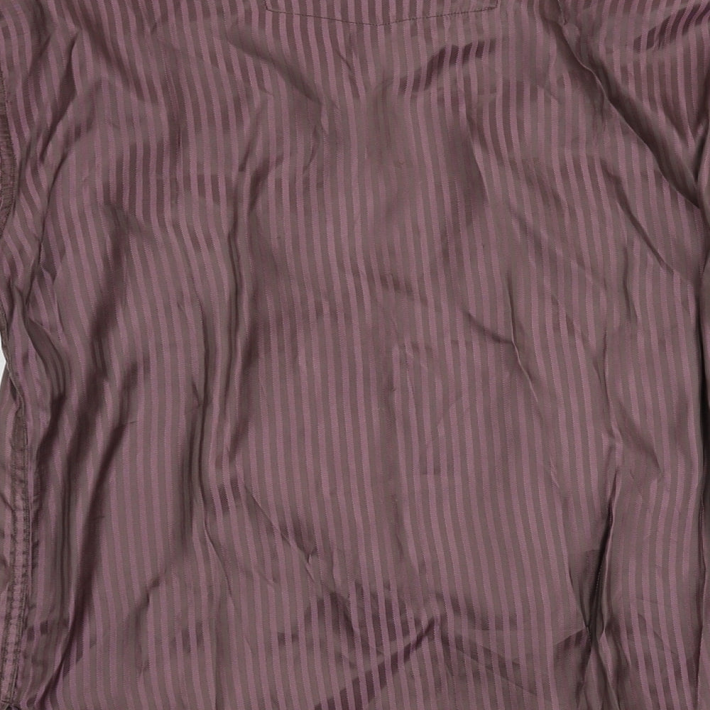 Mens UK Size L Lamy Purple Button-Up Long Sleeve Casual Shirt