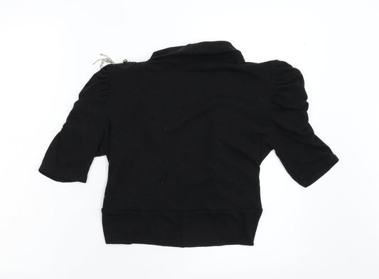 Womens UK Size M Preworn Black Shrug Jumper