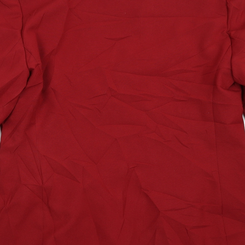 Classics Womens Red   Jacket Suit Jacket Size 14