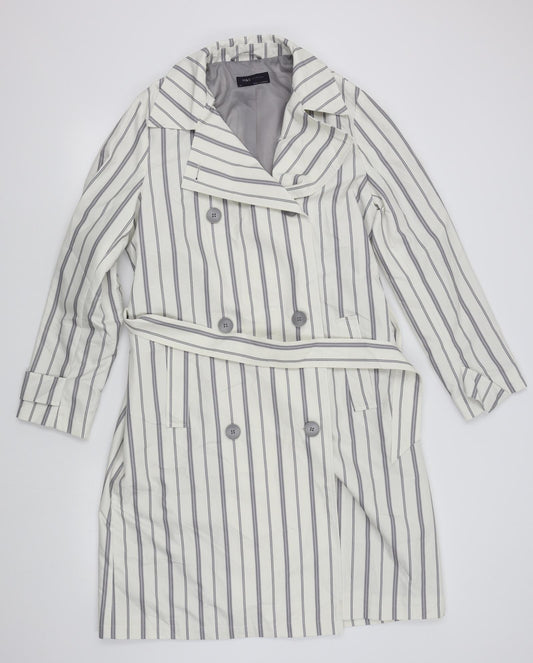 Womens UK Size 14 M&S White Overcoat
