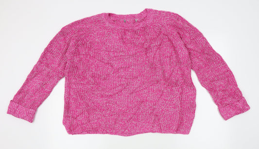 Womens UK Size 14 Nutmeg Pink Pullover Jumper