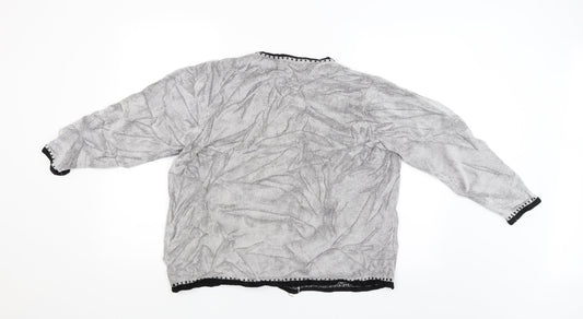 Annabelle Womens Grey Floral Pullover Jumper Size XL