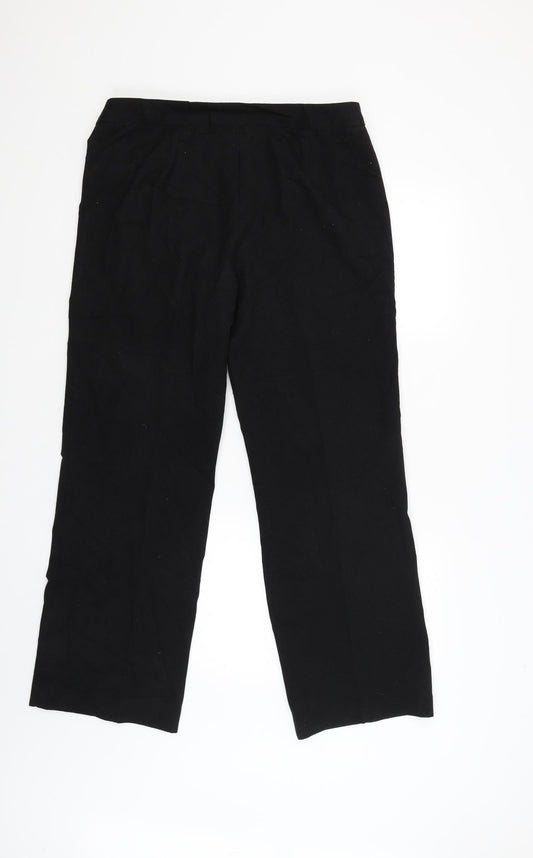 EWM Womens Black Capri Trousers Size 14 L29 in