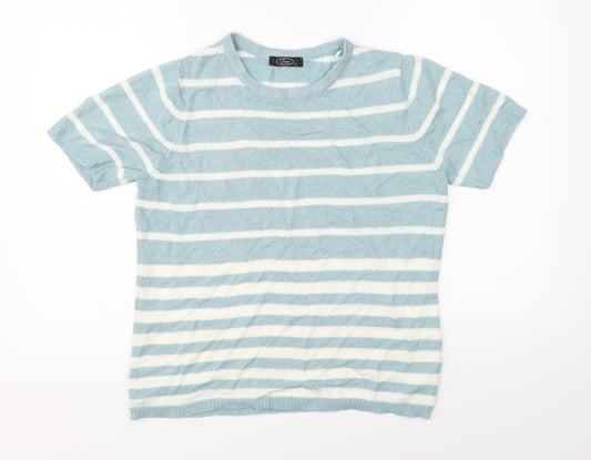 Bonmarché Womens Blue Striped Basic Blouse Size S