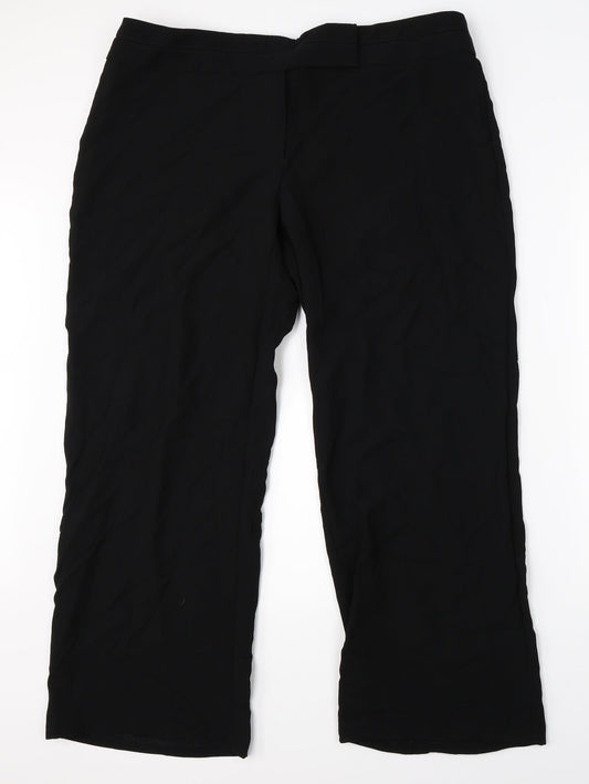 Womens UK Size 20 Marks & Spencer Regular Fit Dress Pants Black Trousers