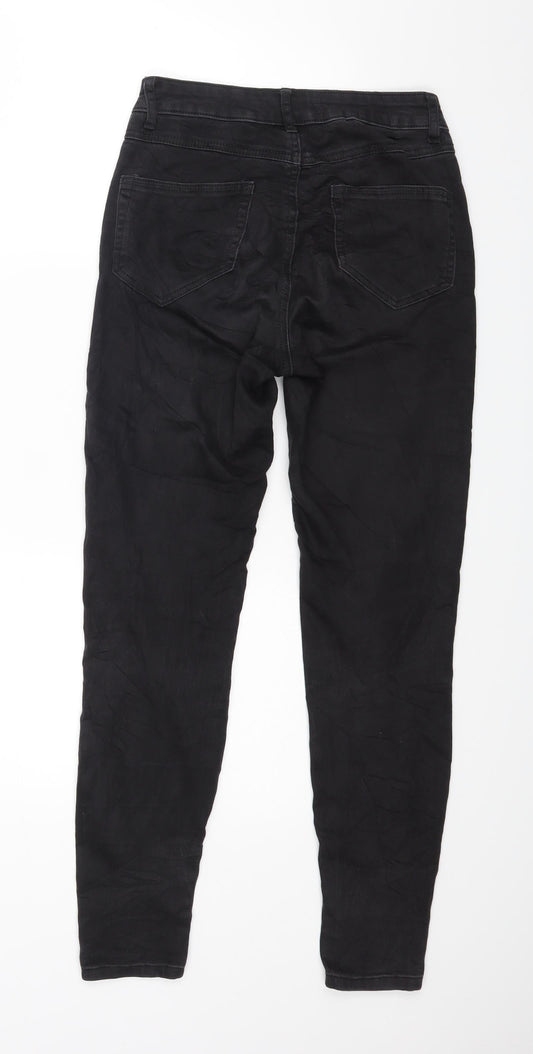 Womens UK Size XS VILA Regular Fit Skinny Black Jeans