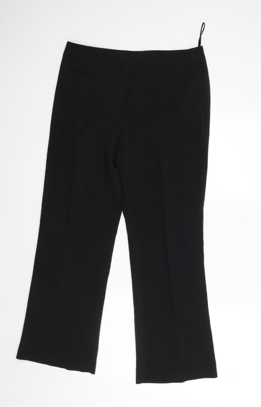 Womens UK Size 12 Mia Moda Regular Fit Dress Pants Black Trousers