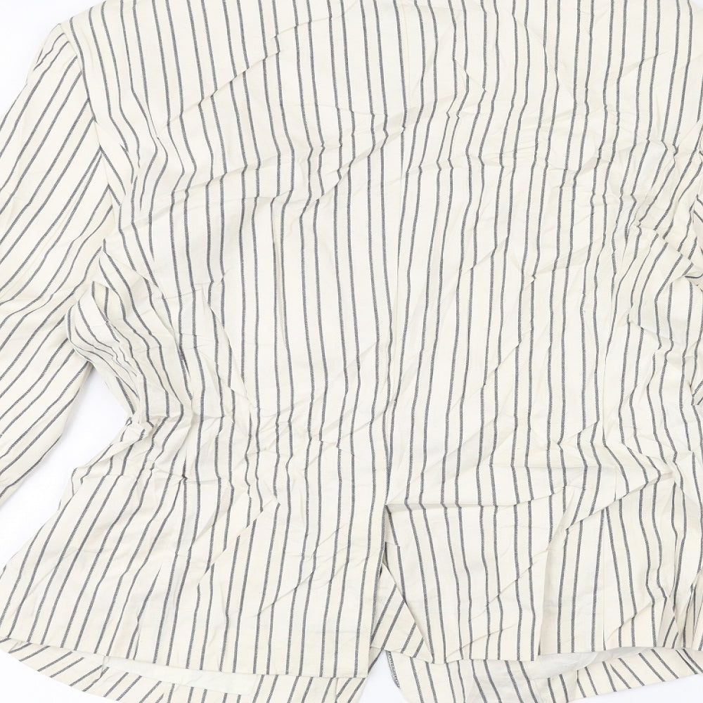 nice things Womens White Striped Jacket Size 12