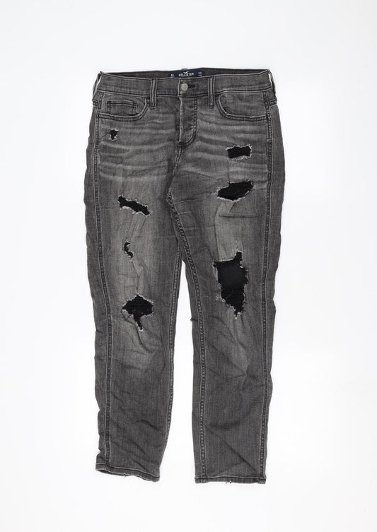 Hollister Womens Grey Skinny Jeans Size 27 in L24 in - ripped details