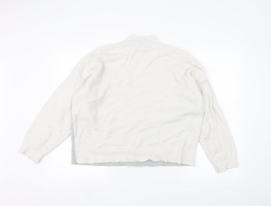 Womens UK Size L Oasis White Pullover Jumper