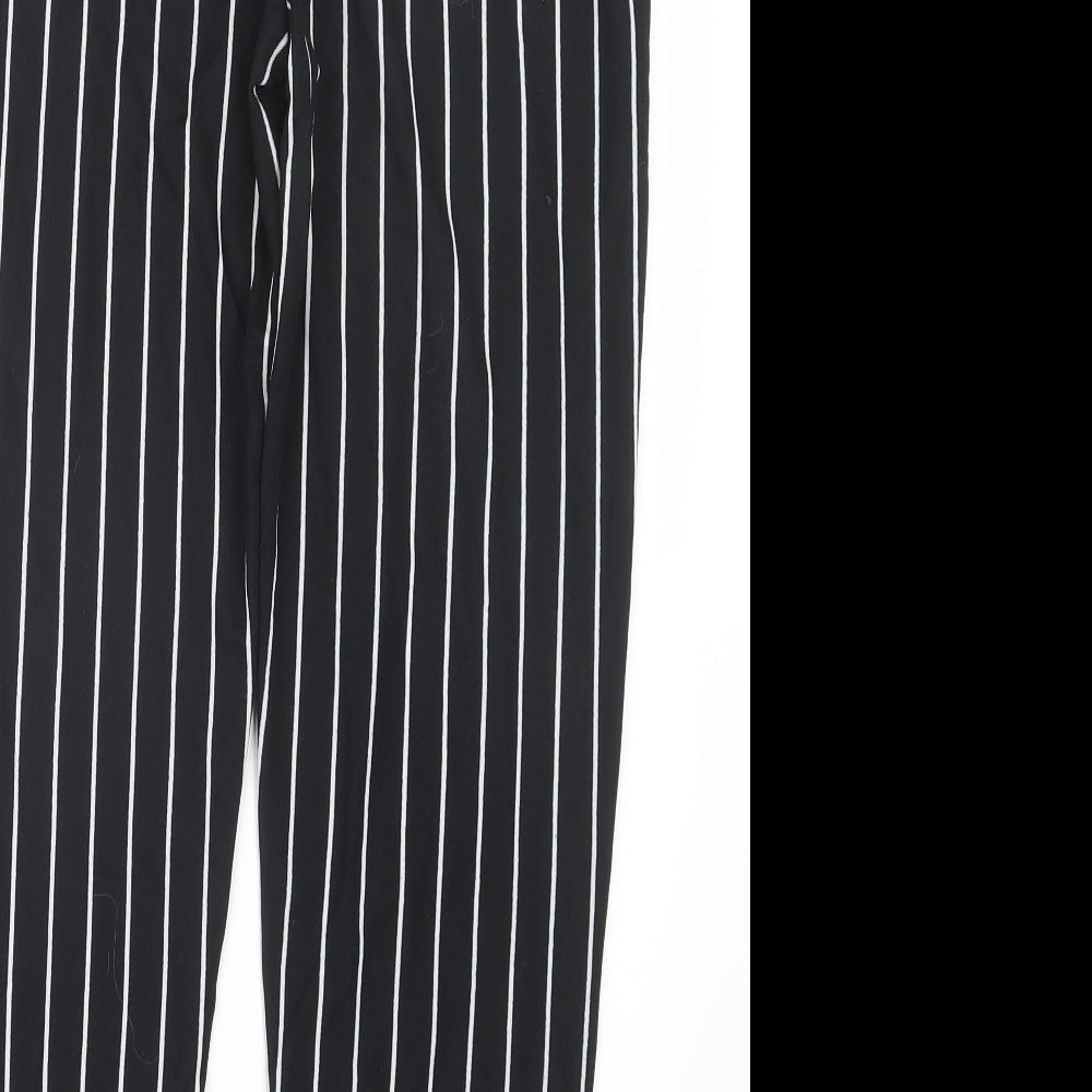 Womens UK Size L Preworn Regular Fit Black Trousers