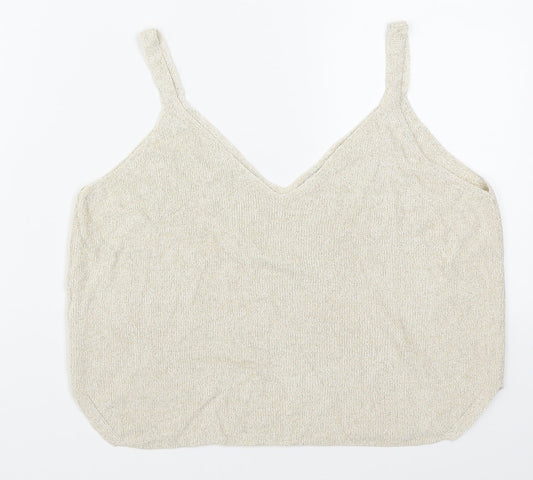Womens UK Size S Mango Beige Basic Tank