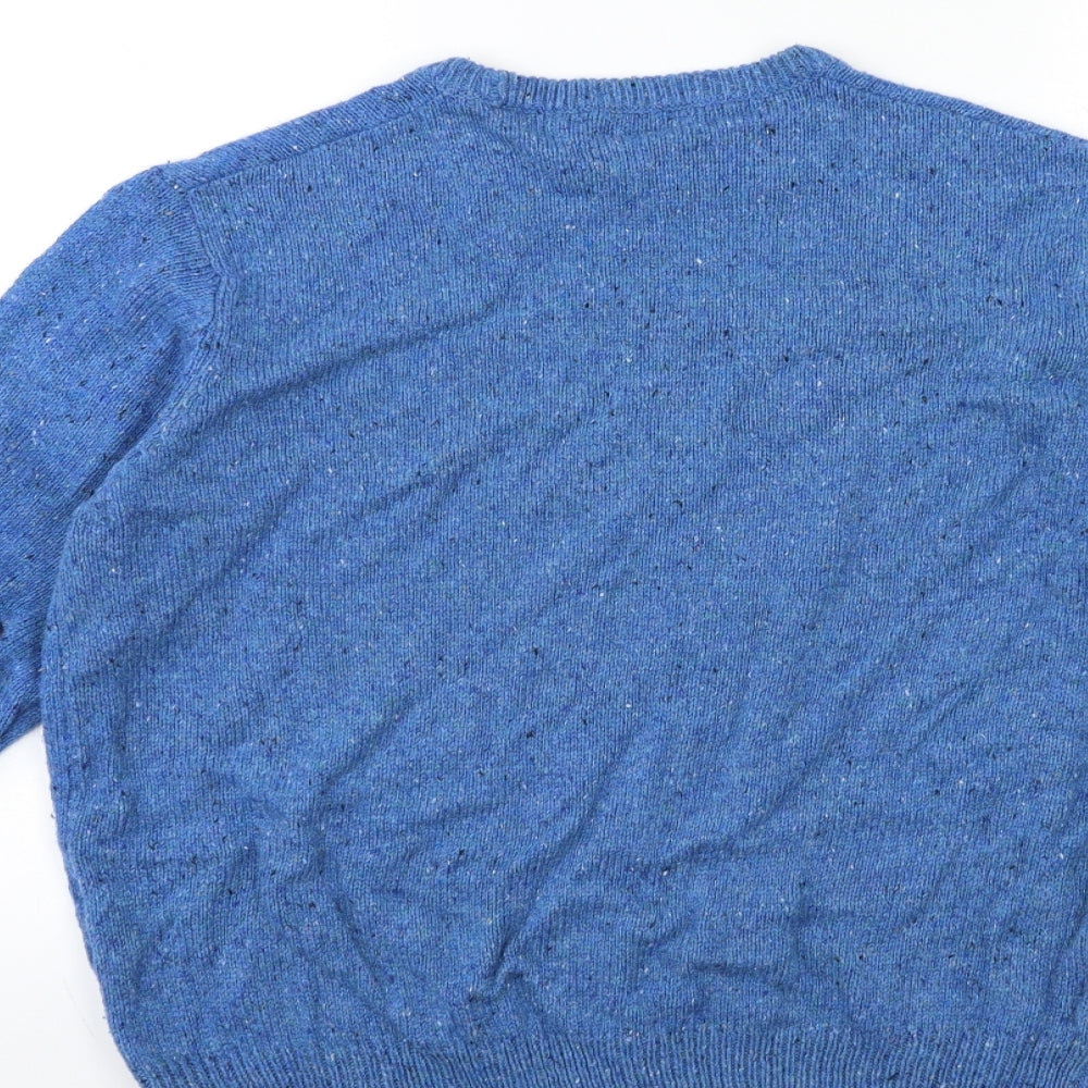 Cedar Wood State Mens Blue Knit Pullover Jumper Size L