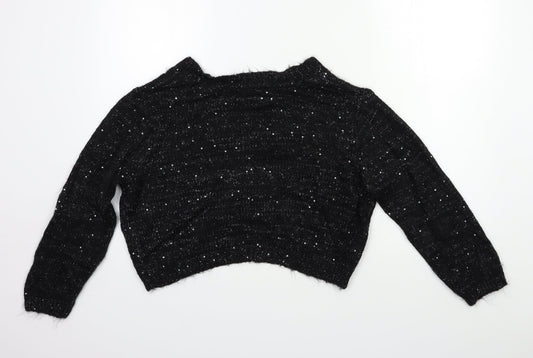 Womens UK Size 14 Papaya Black Cardigan Jumper
