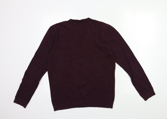Topshop Mens Red Knit Pullover Jumper Size S