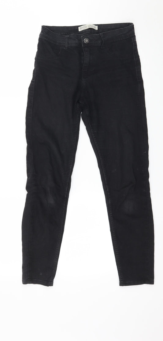 Womens UK Size 8 Bershka Regular Fit Skinny Black Jeans