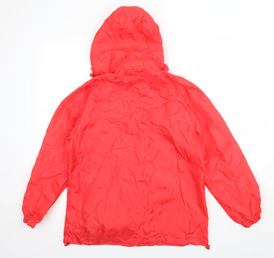 Denim & Co. Womens Red Rain Coat Jacket Size 8