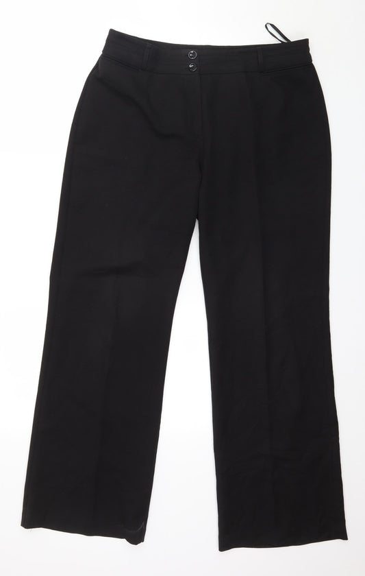 Womens UK Size 14 Bonmarché Regular Fit Black Trousers