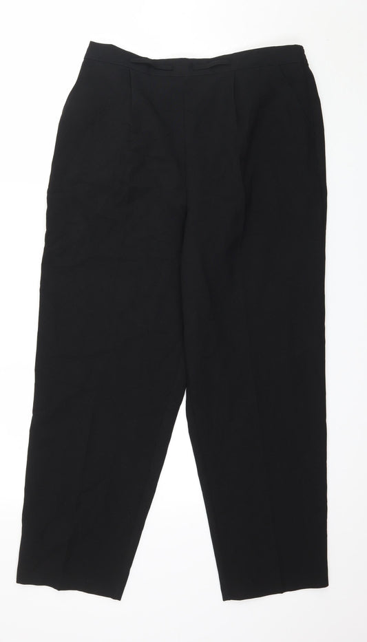 Mia Moda Womens Black Trousers Size 34 in L28 in