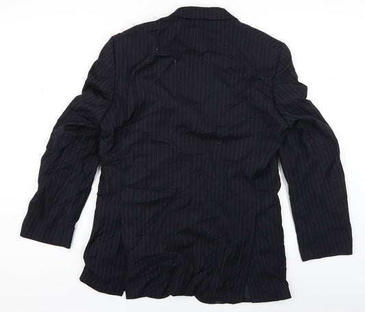 Varteks Mens Black Striped Jacket Blazer Size 42