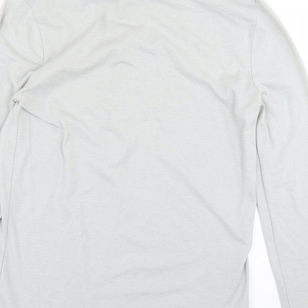 Mens UK Size M River Island Grey Button-Up Long Sleeve Casual Shirt