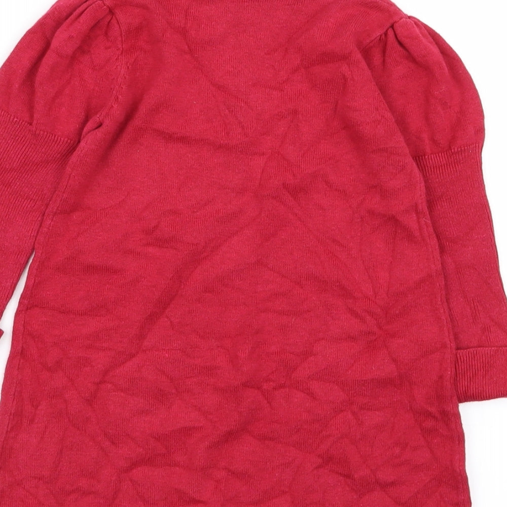 Shrinking Violet Girls Red Jumper Dress Size 3 Years