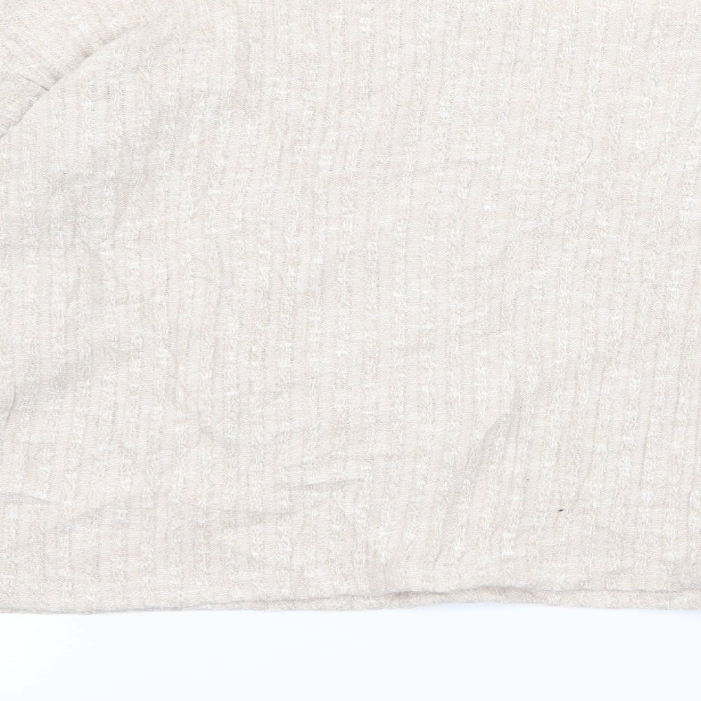 Womens UK Size 8 Topshop Beige Basic T-Shirt