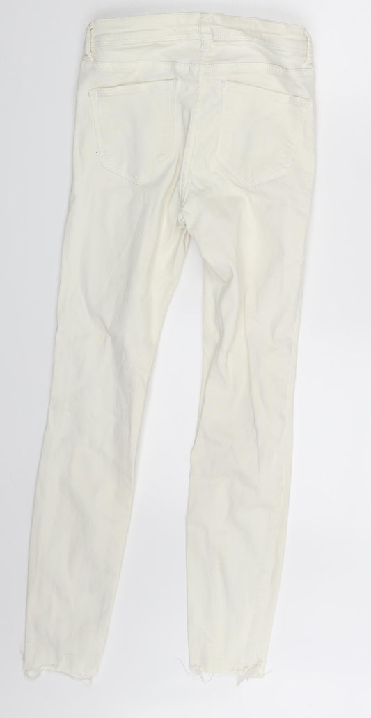 NEXT Womens Ivory Denim Skinny Jeans Size 6 L24 in
