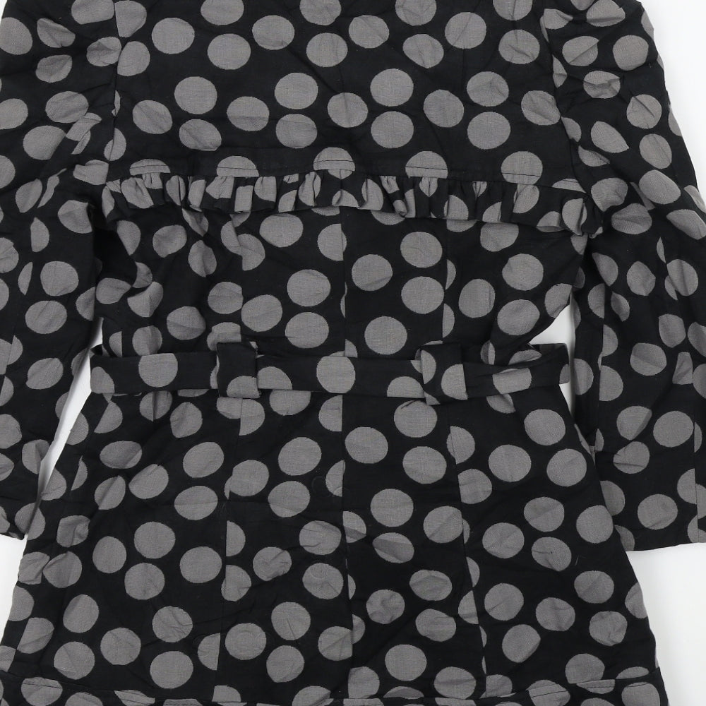 Womens UK Size 6 Miss Selfridge Black Overcoat