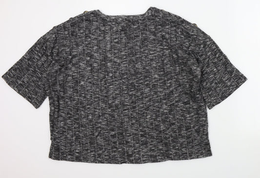 F&F Womens Grey Colourblock Basic T-Shirt Size 12