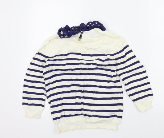 George Womens Beige Striped Pullover Jumper Size 10