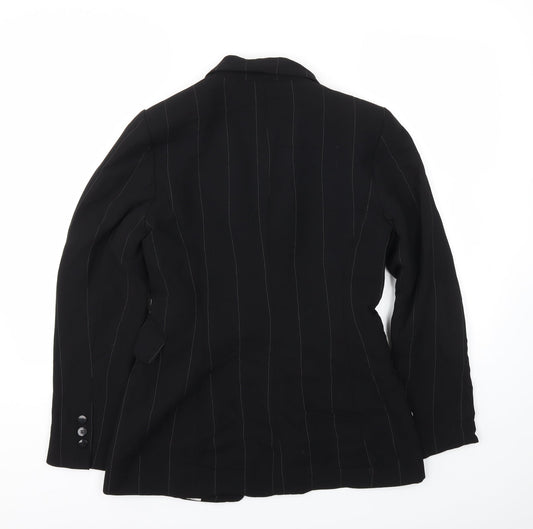 Wallis Womens Black Striped  Jacket Blazer Size 10