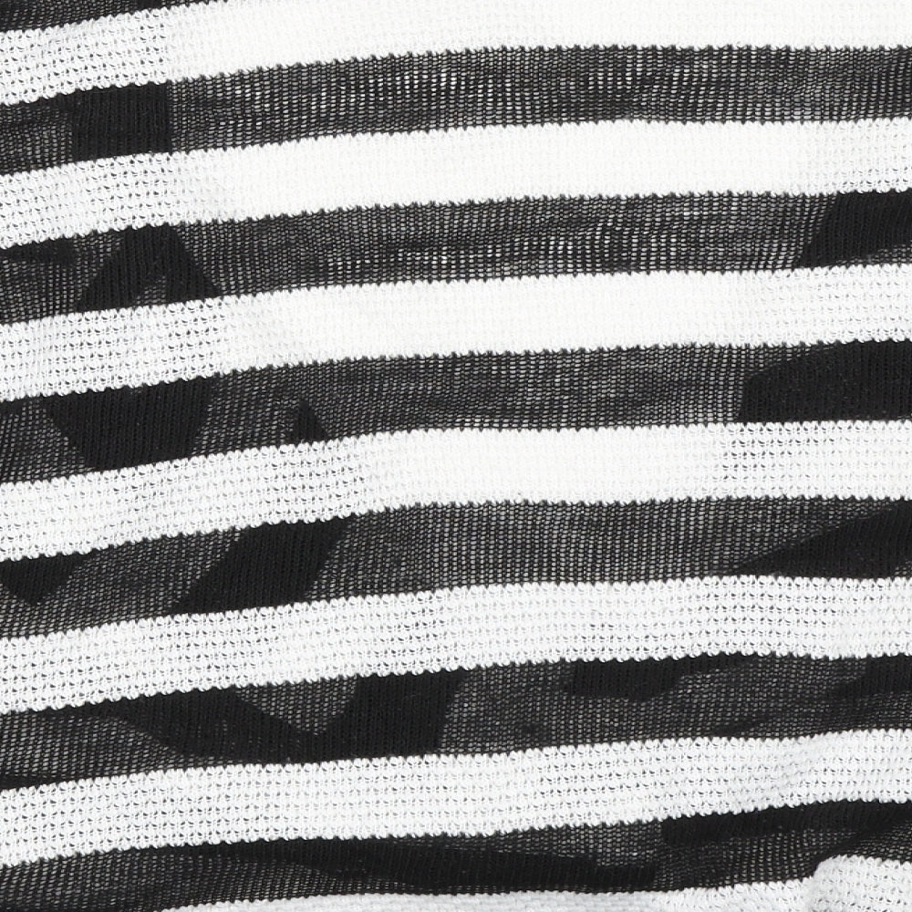 George Womens Black Striped Knit Cardigan Jumper Size 12