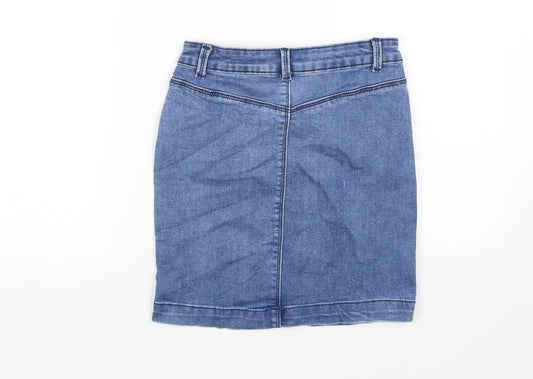 Missguided Womens Black Denim Bandage Skirt Size 4