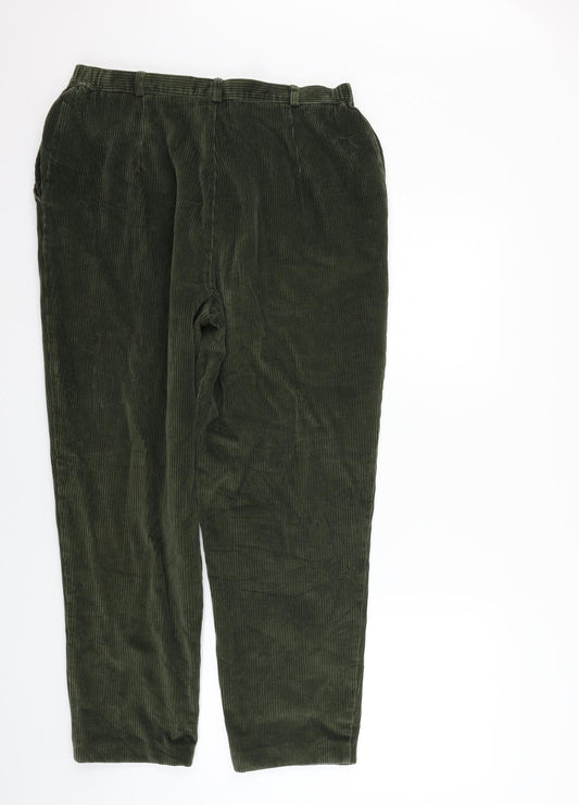 Essentials Mens Green Trousers Size 18 L27 in