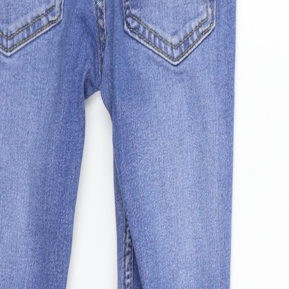 deniem & co Girls Blue Straight Jeans Size 7-8 Years - washable marks
