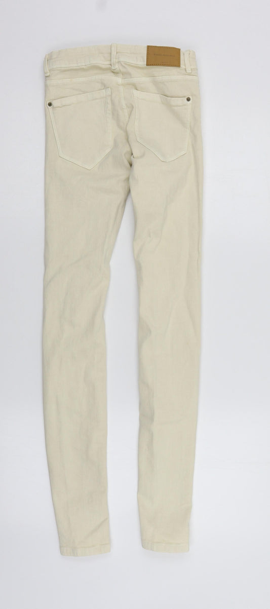 Womens UK Size 6 Zara Regular Fit Beige Trousers