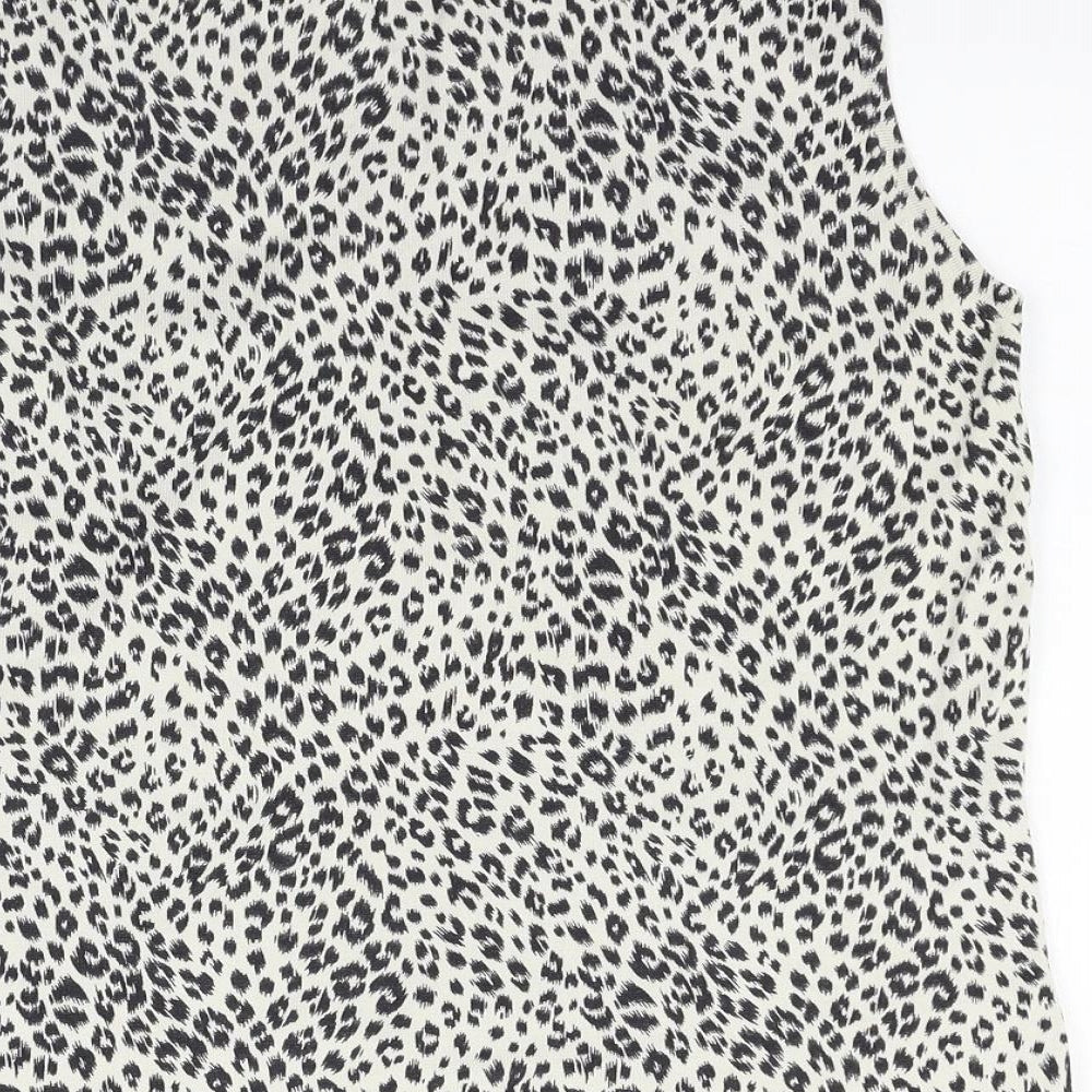 George Womens Grey Animal Print Pullover Jumper Size XL