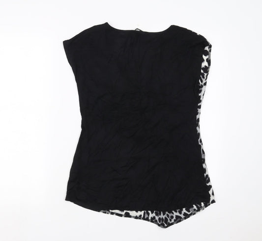 Womens UK Size S Oasis Black Basic T-Shirt