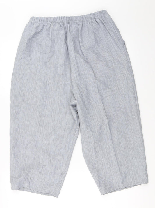 Womens UK Size L Preworn Regular Fit Cropped Grey Trousers