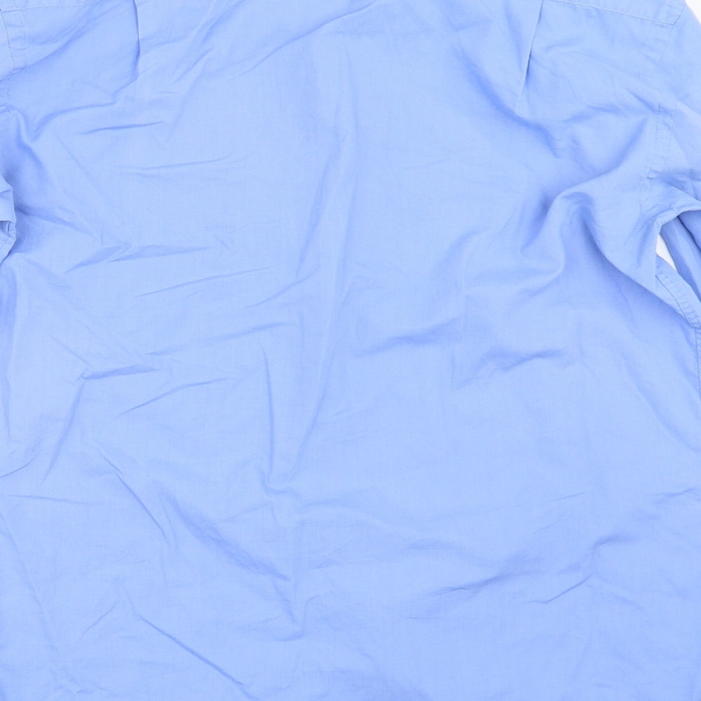 George Mens Blue Button-Up Size 15