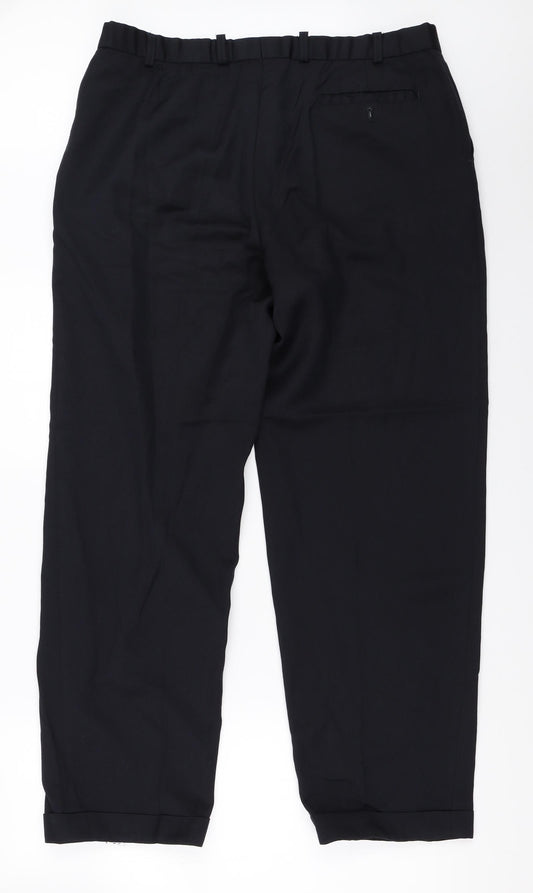 Marks and Spencer Mens Blue Trousers Size 36 in L30 in