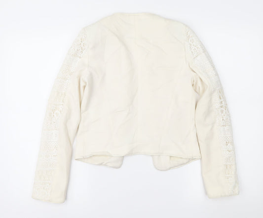 H&M Womens Ivory Geometric Jacket Size 4