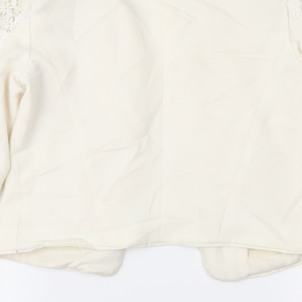 H&M Womens Ivory Geometric Jacket Size 4