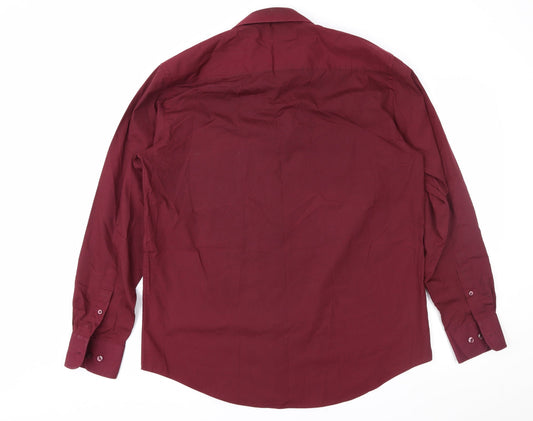 TU Mens Purple Button-Up Size 16