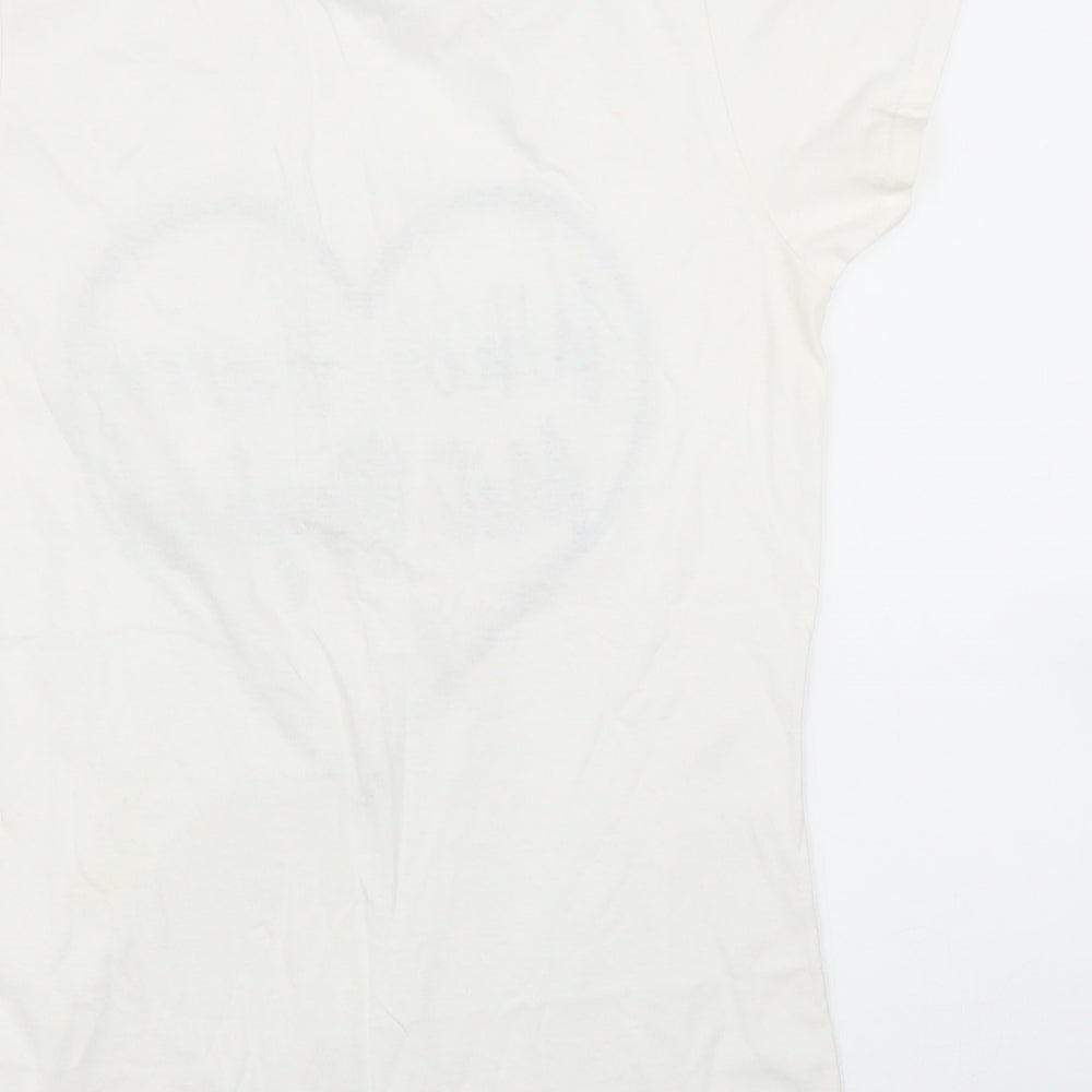Womens UK Size S Preworn White Basic T-Shirt