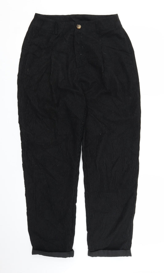 SHEIN Womens Black Corduroy Mom Jeans Size M L24 in