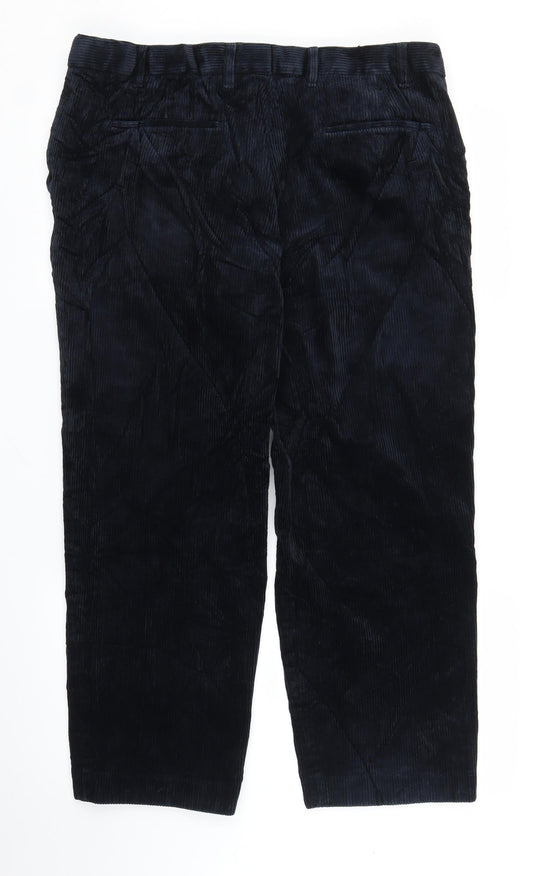 M&S Mens Blue Corduroy Cropped Jeans Size 34 in L22 in
